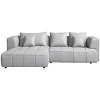 ECKSOFA  in Webstoff Grauweiß  188/288 cm  - Grauweiß/Schwarz, Design, Kunststoff/Textil (188/288cm) - Welnova
