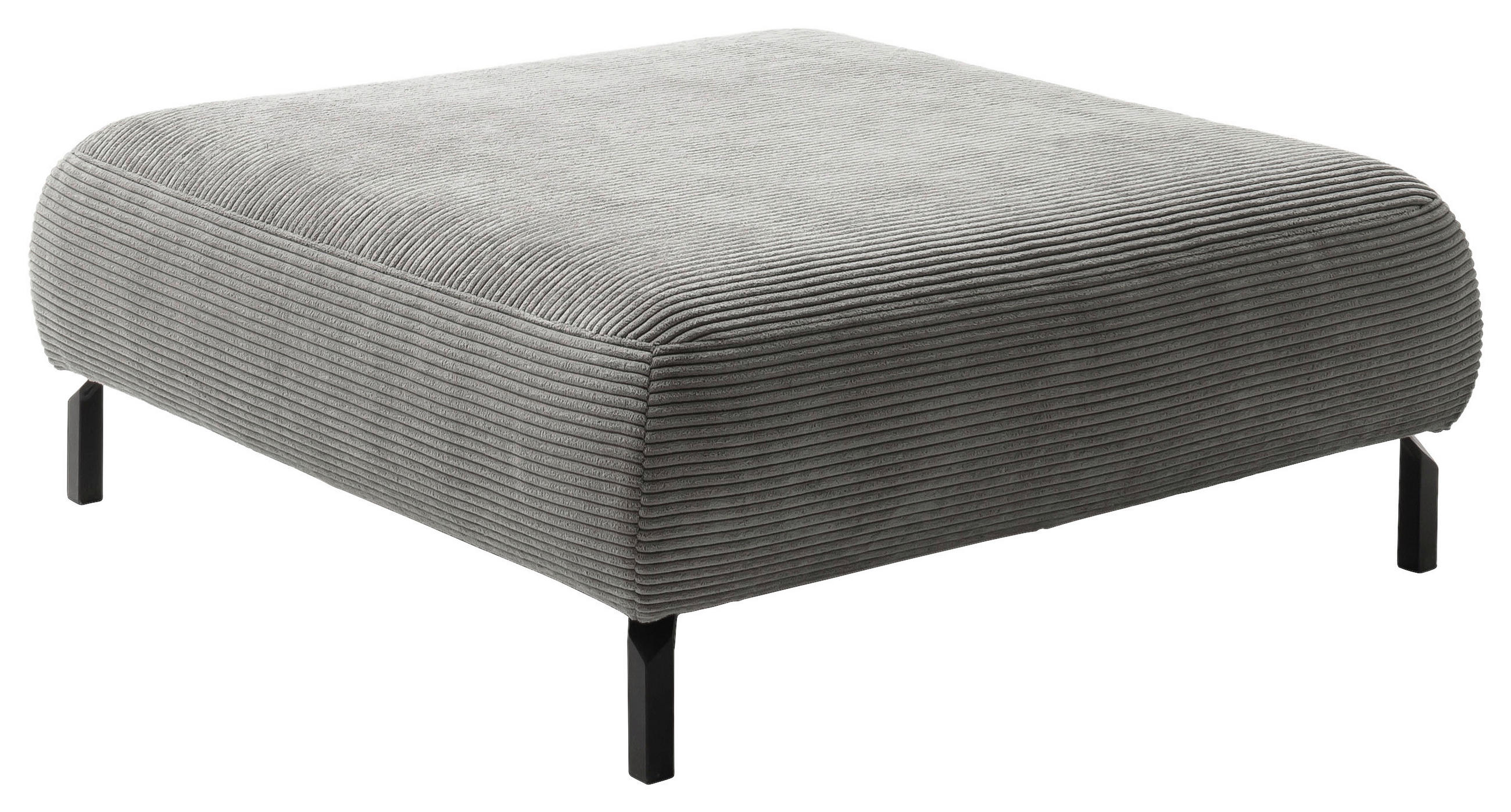 HOCKER Cord Dunkelgrau  - Dunkelgrau/Schwarz, Design, Textil/Metall (74/46/74cm) - Pure Home Lifestyle