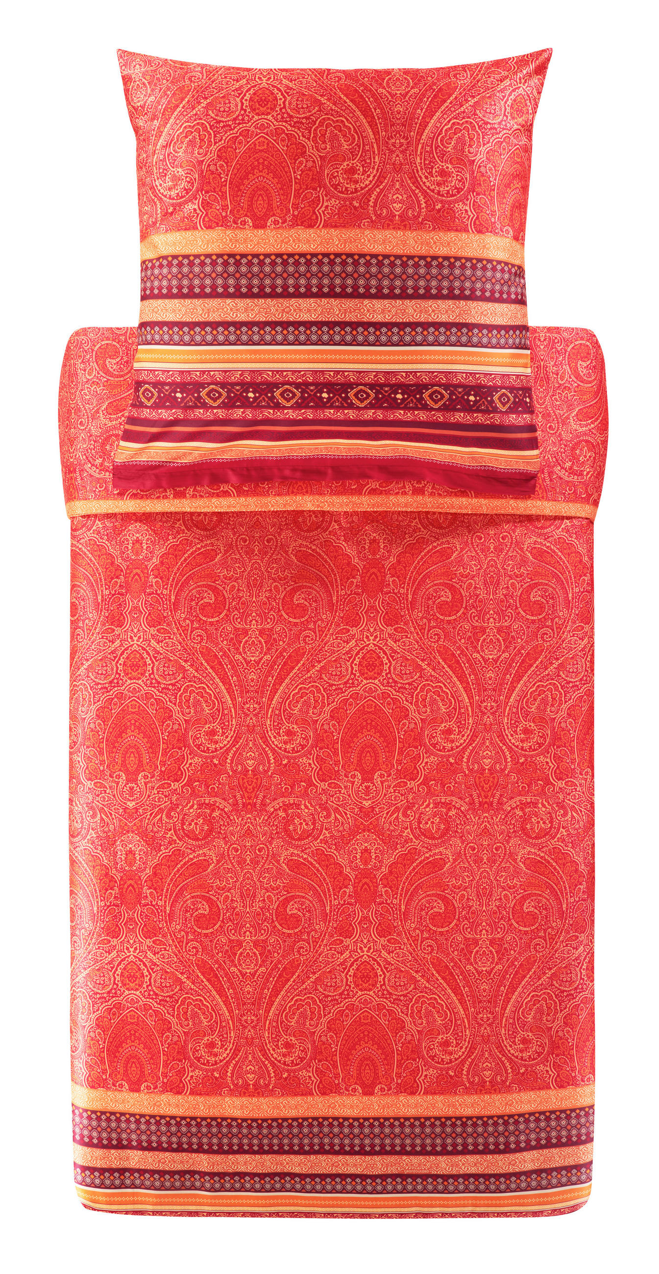 BETTWÄSCHE Maser Satin 200/200 cm  - Rot, KONVENTIONELL, Textil (200/200cm) - Bassetti