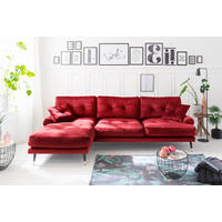ECKSOFA Eckteil  TOKIO-REC.2S Dunkelrot Samt  - Dunkelrot, MODERN, Holz/Textil (275/157cm) - MID.YOU