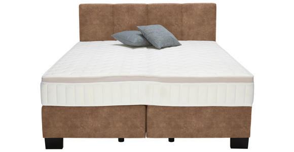 BOXSPRINGBETT 200/200 cm  in Braun  - Schwarz/Braun, Design, Kunststoff/Textil (200/200cm) - Hom`in