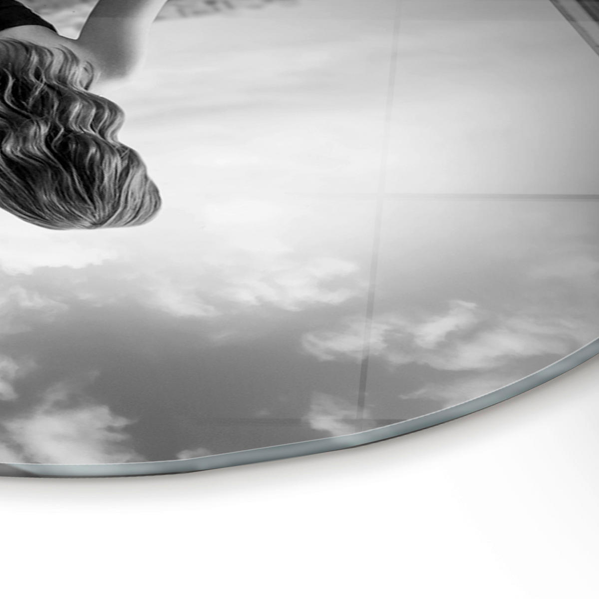 GLASBILD Städte, Frauen 70/100 cm  - Schwarz/Weiß, Basics, Glas/Papier (70/100cm)