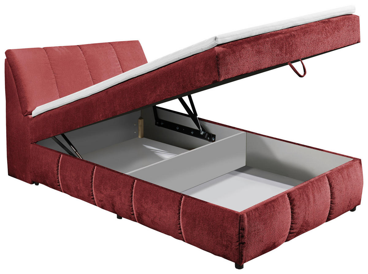 BOXBETT 120/200 cm  in Rot  - Rot/Schwarz, Modern, Holzwerkstoff/Kunststoff (120/200cm) - MID.YOU