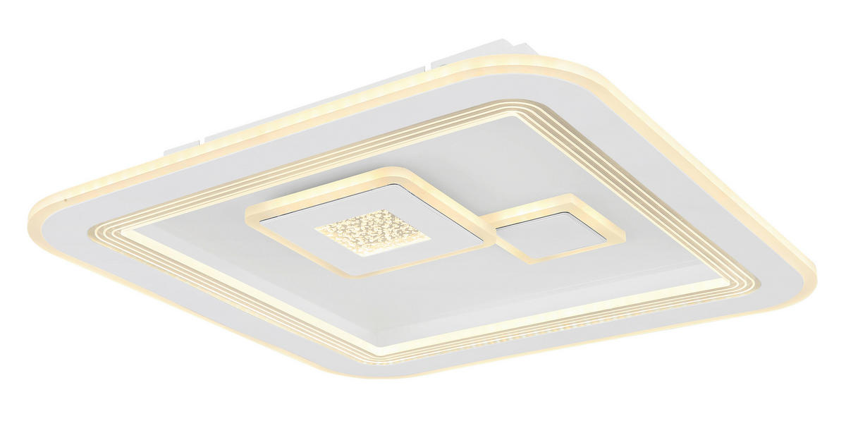 LED-DECKENLEUCHTE 46,6/46,6/7,4 cm   - Klar/Opal, Design, Kunststoff/Metall (46,6/46,6/7,4cm) - Globo