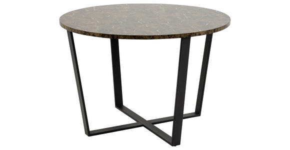 ESSTISCH 110/110/75 cm Holzwerkstoff Braun rund  - Schwarz/Braun, Design, Holzwerkstoff/Metall (110/110/75cm) - Carryhome