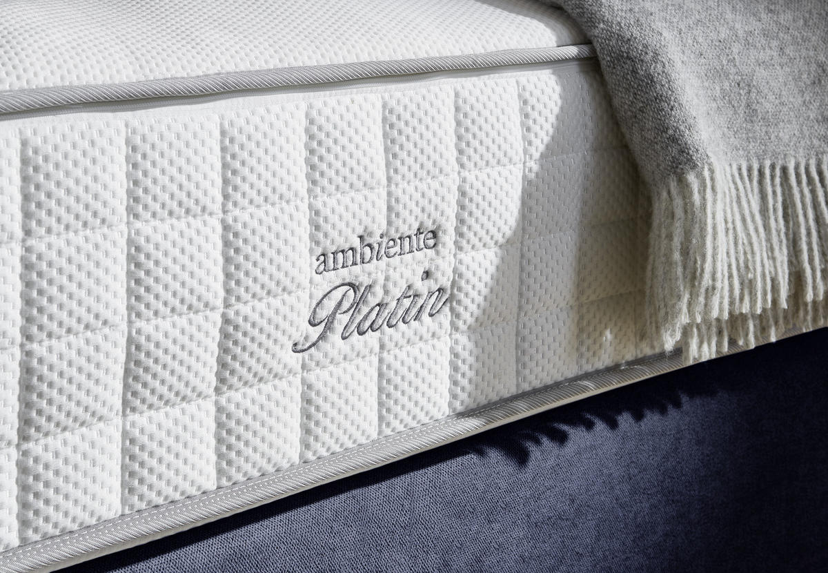 BOXSPRINGBETT 180/200 cm  in Anthrazit  - Anthrazit/Silberfarben, Konventionell, Textil/Metall (180/200cm) - Ambiente