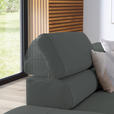 ECKSOFA in Echtleder Grau  - Schwarz/Grau, Design, Leder/Metall (220/270cm) - Novel