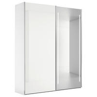 SCHWEBETÜRENSCHRANK 200/236/68 cm,  in Weiß, 2 Tür(en)  - Chromfarben/Weiß, Design, Glas/Holzwerkstoff (200/236/68cm) - Dieter Knoll