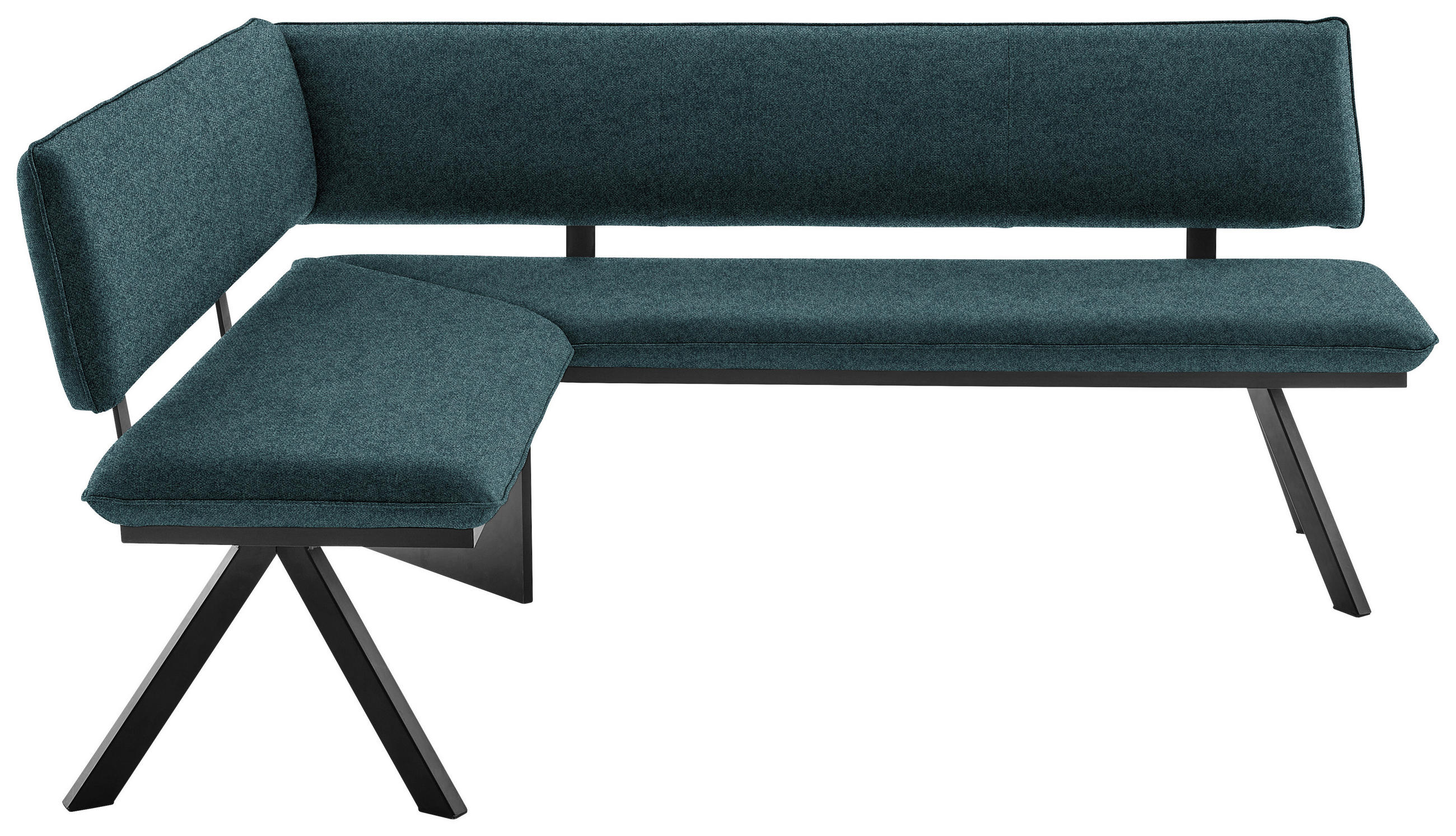 ECKBANK 150/190 cm  in Blau, Schwarz  - Blau/Schwarz, MODERN, Textil/Metall (150/190cm) - Cantus