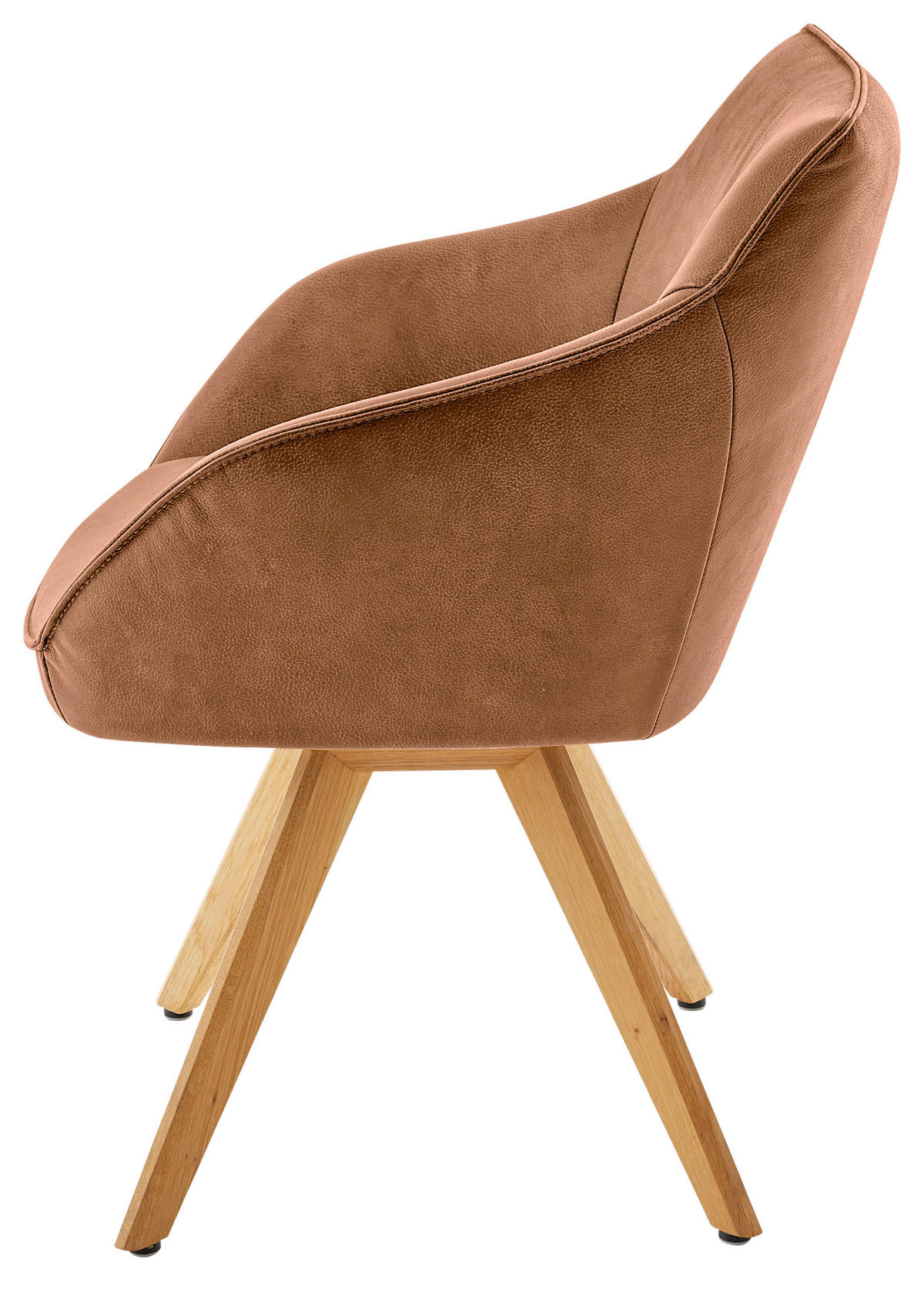ARMLEHNSTUHL  in Echtleder naturbelassen  - Eichefarben/Cognac, Design, Leder/Holz (60/84/67cm) - Koinor