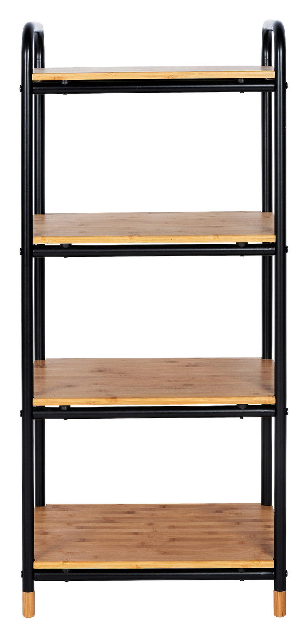 BADEZIMMERREGAL 42/95/34 cm  - Schwarz/Braun, Basics, Holz/Metall (42/95/34cm) - Wenko