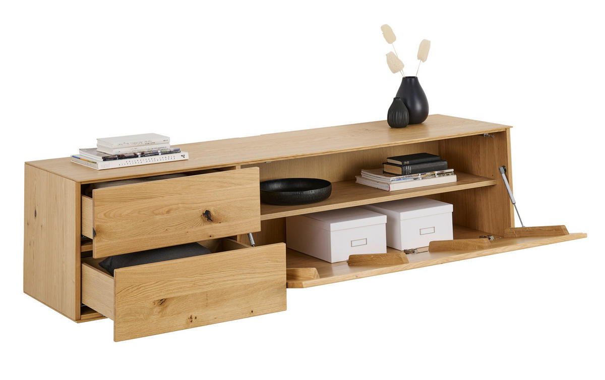 NÍZKÁ KOMODA, dub, barvy dubu, 181/44/50 cm - barvy dubu, Design, dřevo/kompozitní dřevo (181/44/50cm) - Dieter Knoll