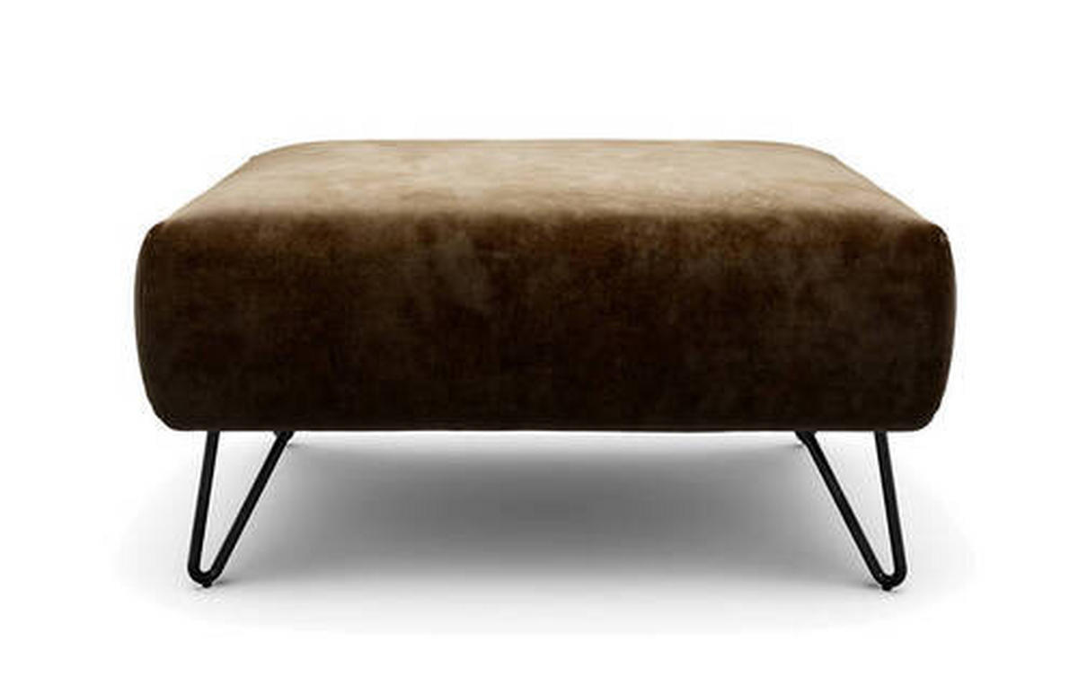 HOCKER in Textil Braun  - Schwarz/Braun, Design, Textil/Metall (90/70/46cm) - SENSOO