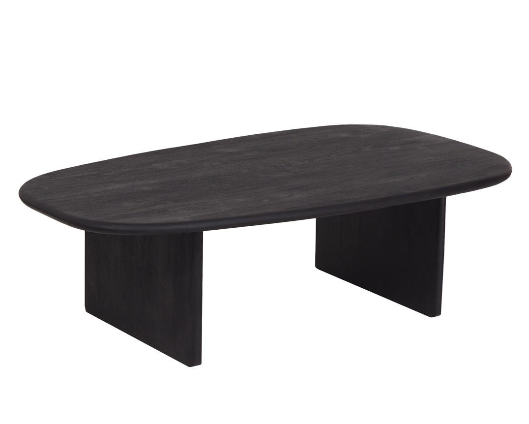COUCHTISCH Akazie vollmassiv 110/33/70 cm organisch Schwarz  - Schwarz, KONVENTIONELL, Holz (110/33/70cm) - Livetastic