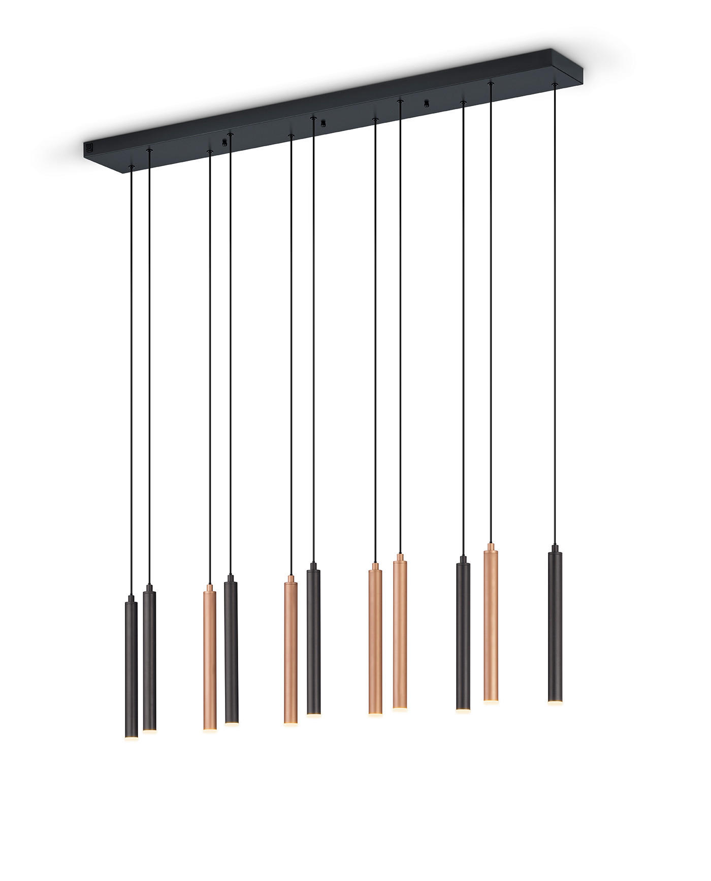 LED-HÄNGELEUCHTE Musterring 115/15/150 cm   - Schwarz/Weiß, Design, Kunststoff/Metall (115/15/150cm) - Musterring