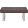 HOCKERBANK 113/51/48 cm - Edelstahlfarben/Grau, Design, Textil/Metall (113/51/48cm) - Moderano