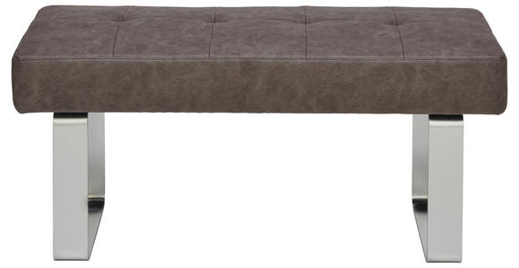 HOCKERBANK 113/51/48 cm - Edelstahlfarben/Grau, Design, Textil/Metall (113/51/48cm) - Moderano