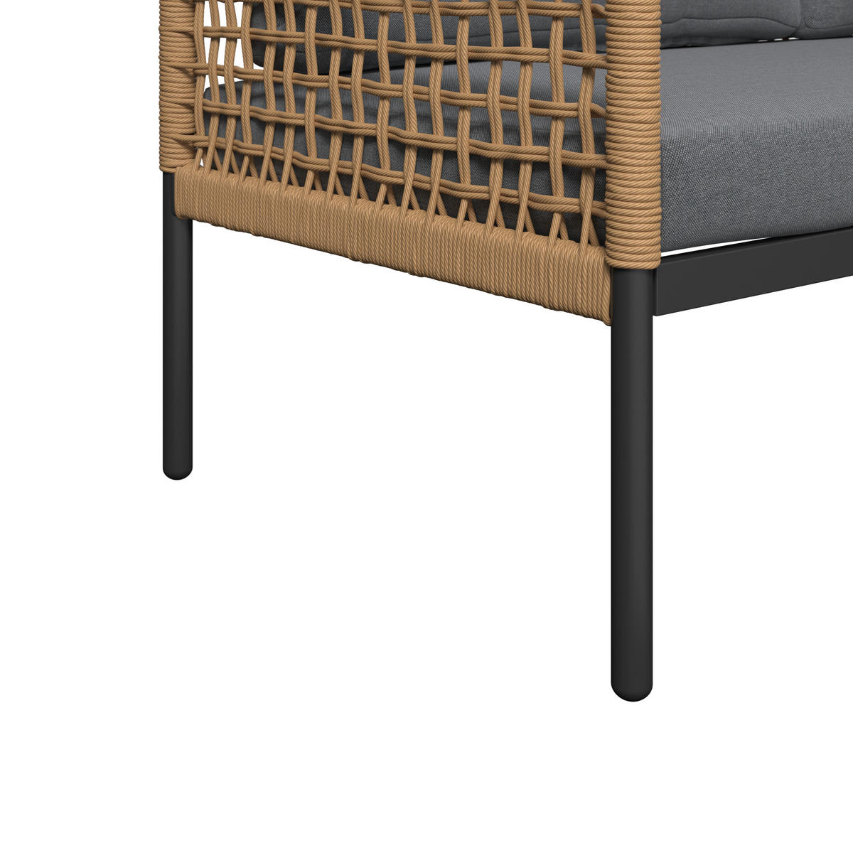 LOUNGEGARNITUR Eisen  - Anthrazit/Naturfarben, MODERN, Kunststoff/Textil (167/67/76cm) - Ambia Garden