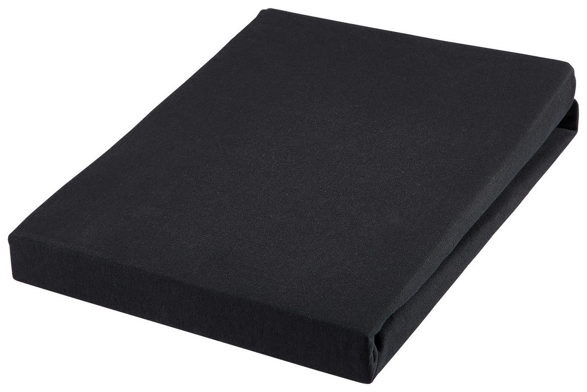 ELASTICKÉ PROSTĚRADLO, žerzej, černá, 180-200/200-220 cm - černá, Basics, textil (180-200/200-220cm) - Novel