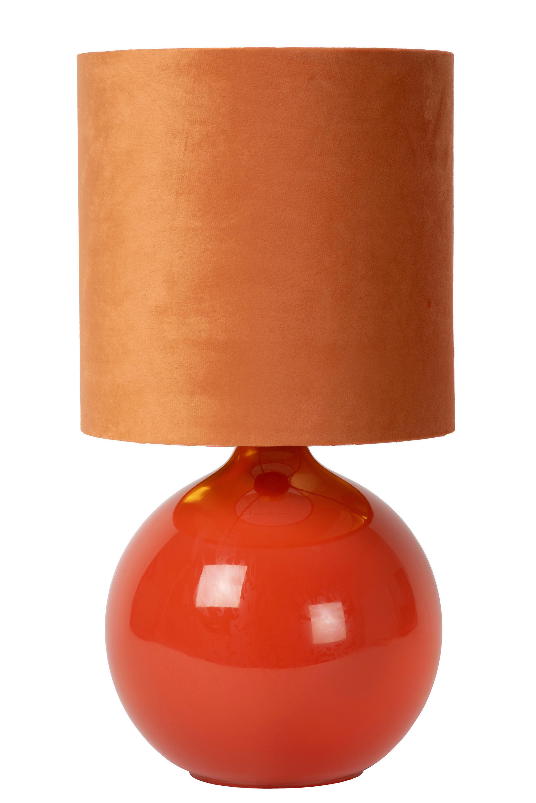 LED-TISCHLEUCHTE 24/24/47 cm - Orange, Design, Glas/Textil (24/24/47cm) - Lucide