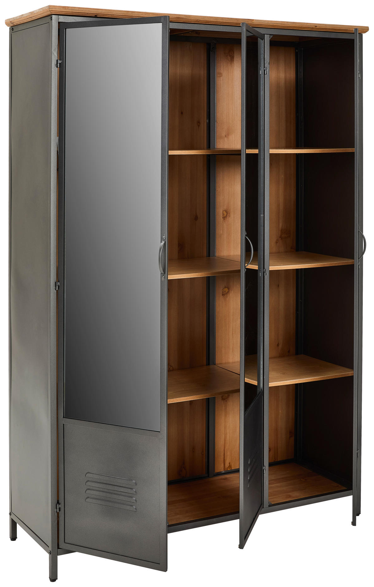 SPIEGELSCHRANK 121/175/41 cm  - Klar/Schwarz, Natur, Glas/Holz (121/175/41cm) - Livetastic