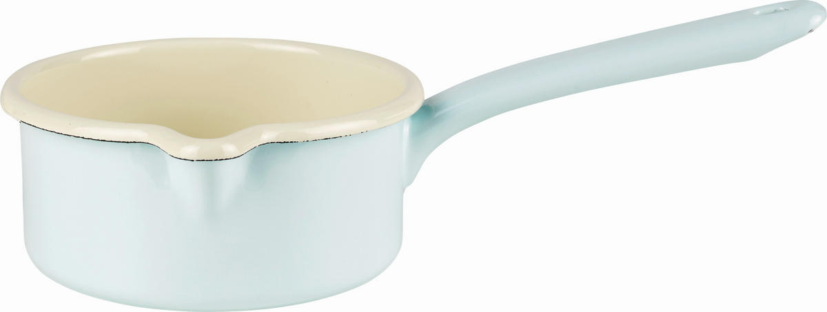 STIELKASSEROLLE Classic bunt 0,75 l  - Türkis, Basics, Metall (14cm) - Riess