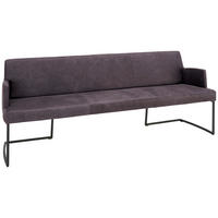 SITZBANK in Leder Braun, Schwarz  - Schwarz/Braun, Design, Leder/Metall (218/87/66cm) - Joop!