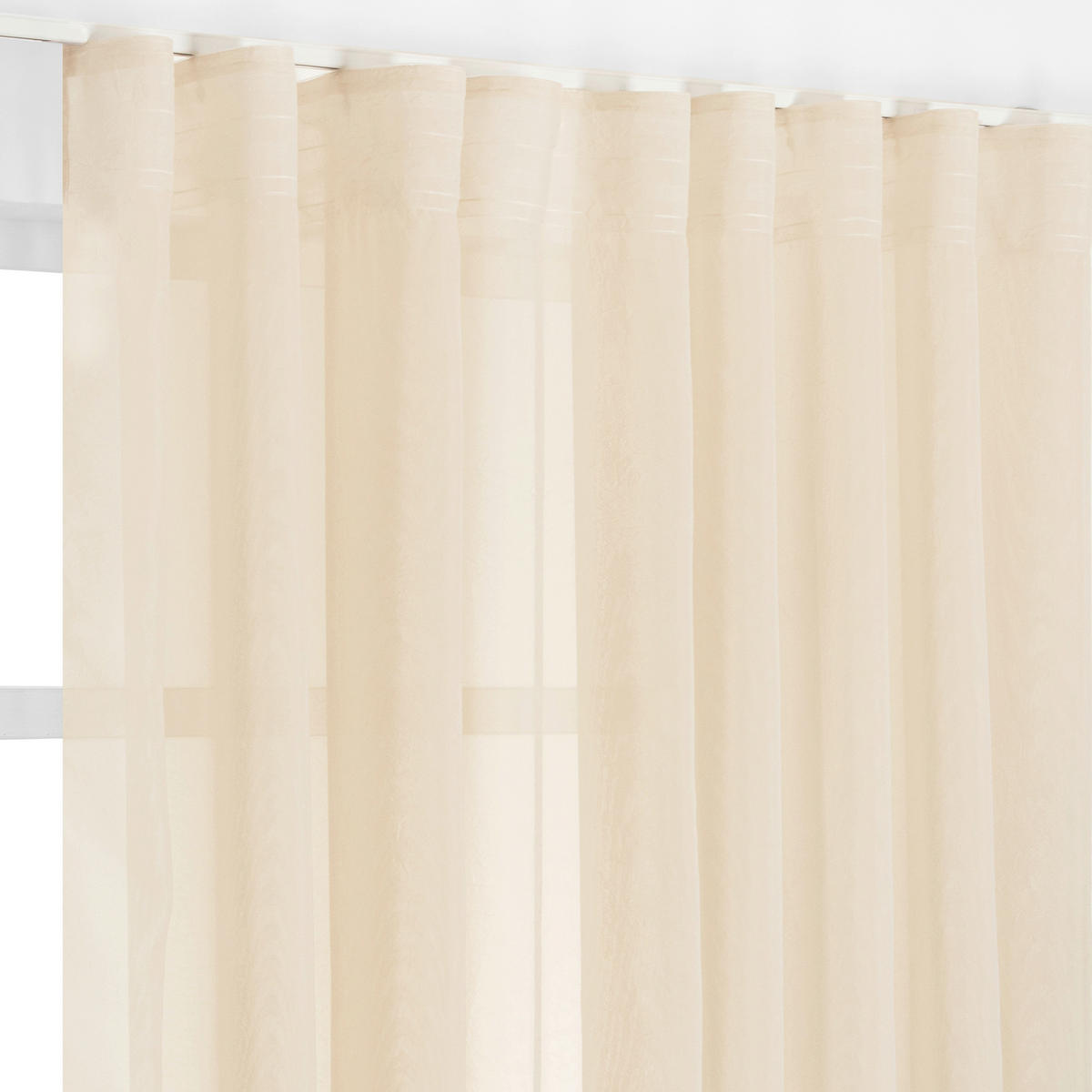 FERTIGVORHANG  transparent   280/280 cm  - Ecru, Basics, Textil (280/280cm)