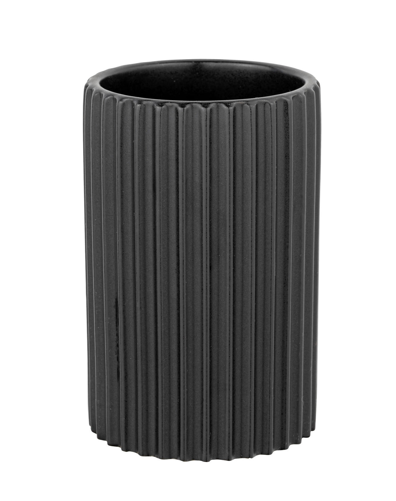 ZAHNPUTZBECHER SOLIERA  - Schwarz, KONVENTIONELL, Keramik (8/12/8cm) - Schöner Wohnen