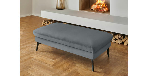 WOHNLANDSCHAFT  in Chenille, Flachgewebe Dunkelgrau  - Dunkelgrau/Schwarz, Design, Textil/Metall (180/344/208cm) - Dieter Knoll