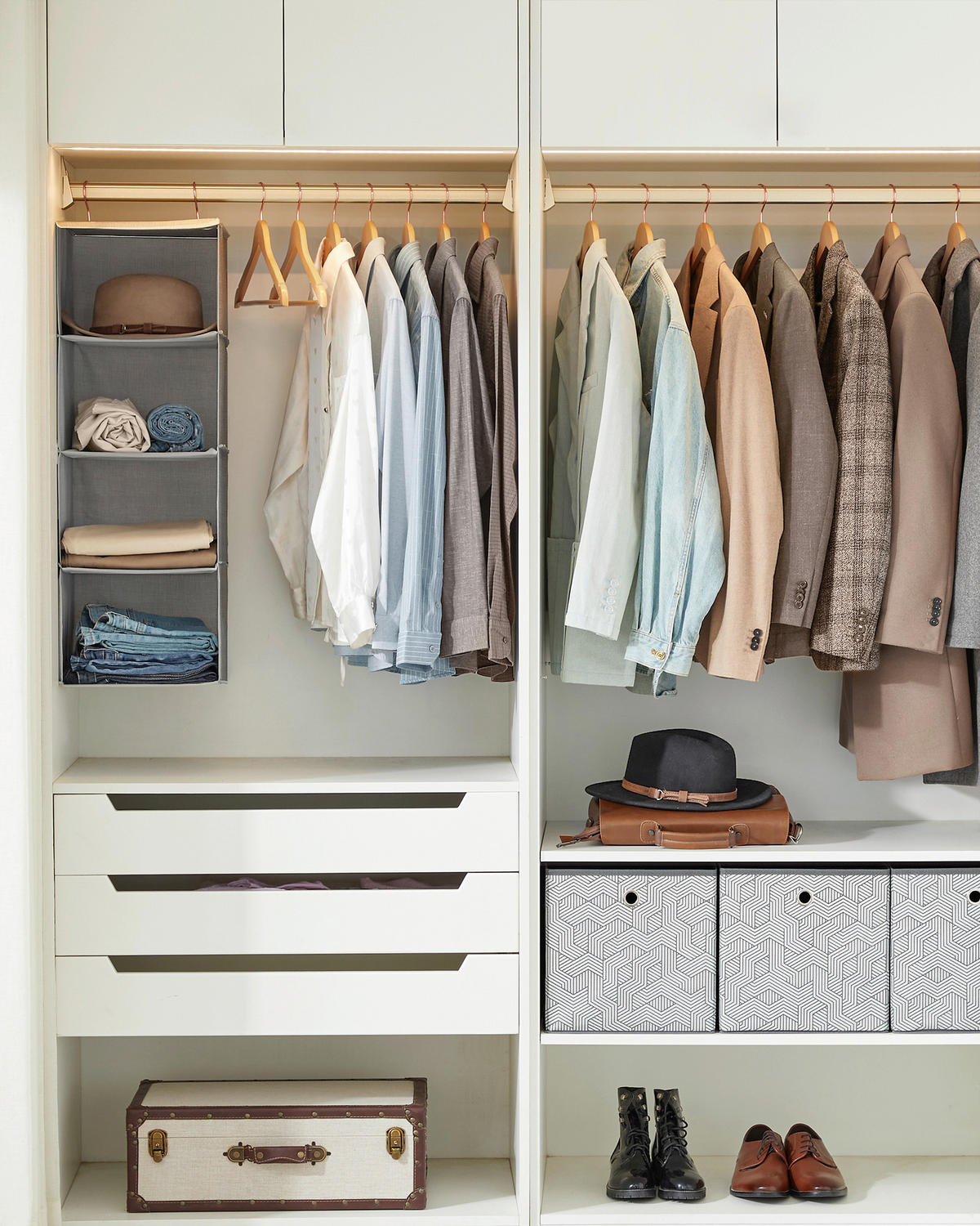 KLEIDERBÜGELSET 44,5 cm Holz, Metall  - Roségold/Ahornfarben, Basics, Holz/Metall (44,5cm)