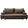 SCHLAFSOFA Velours Braun  - Schwarz/Braun, Design, Kunststoff/Textil (217/73/86/106cm) - MID.YOU