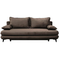 SCHLAFSOFA Velours Braun  - Schwarz/Braun, Design, Kunststoff/Textil (217/73/86/106cm) - MID.YOU