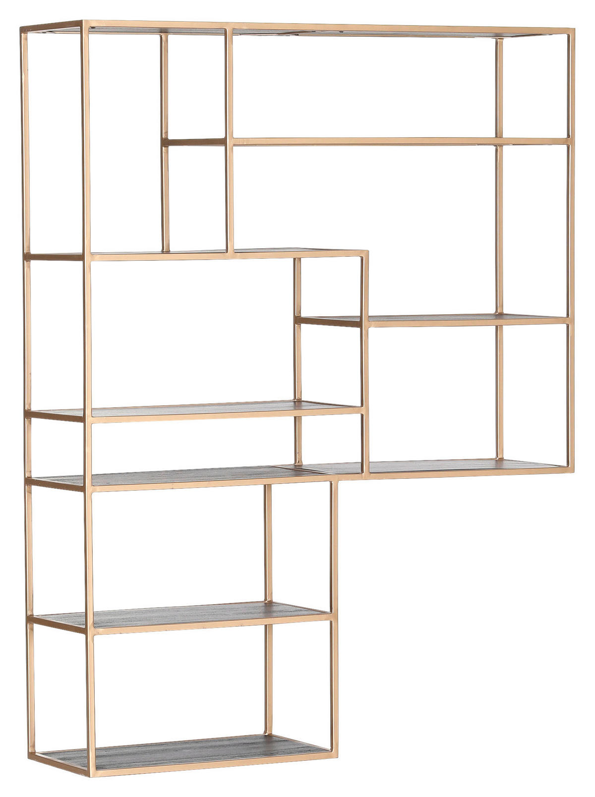 REGALAUFSATZ  120/160/34 cm Goldfarben  - Goldfarben, Design, Metall (120/160/34cm) - Lomoco