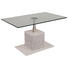 COUCHTISCH rechteckig Grau, Weiß - Weiß/Grau, KONVENTIONELL, Glas/Kunststoff (110/65/46,5-64,5cm) - Venda