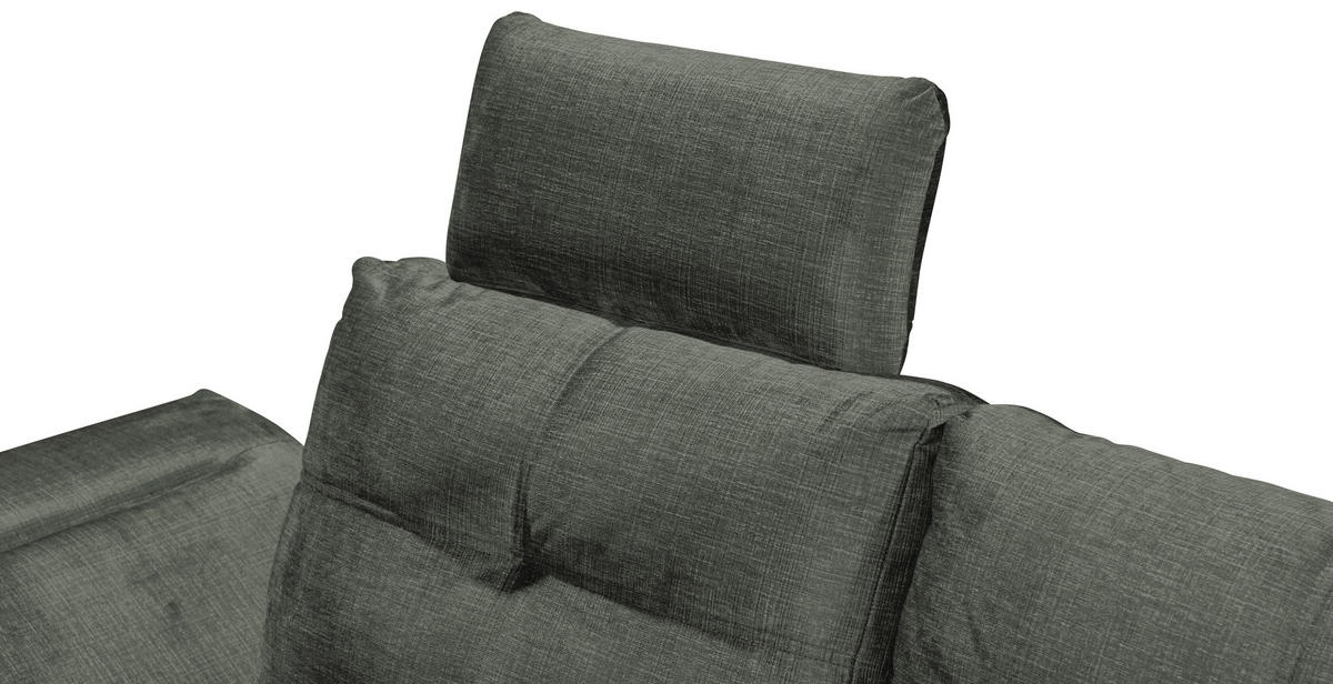 ECKSOFA in Mikrovelours Dunkelgrün  - Dunkelgrün/Schwarz, Konventionell, Kunststoff/Textil (275/170cm) - Carryhome