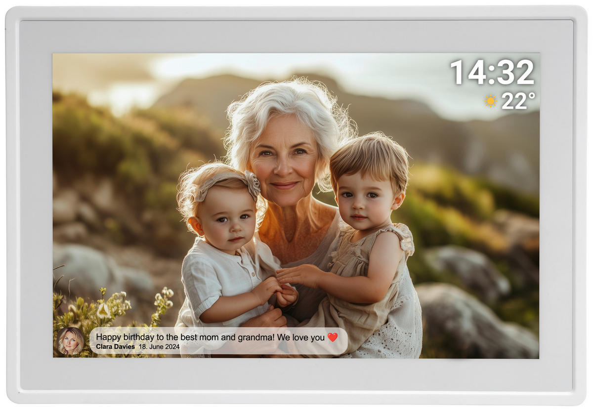 DIGITALER BILDERRAHMEN - Weiß, Design, Kunststoff (26/18/1,8cm) - DENVER