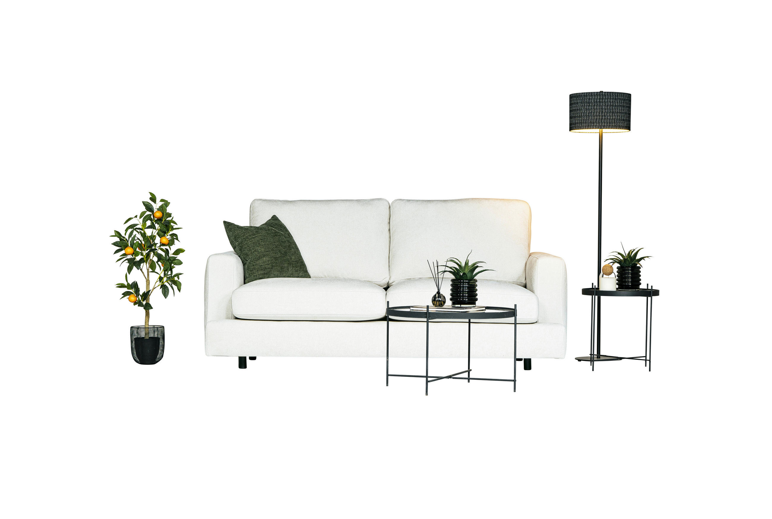 2,5-SITS SOFFA i vit, beige  - vit/beige, Klassisk, trä/textil (186/87/105cm) - Best Price