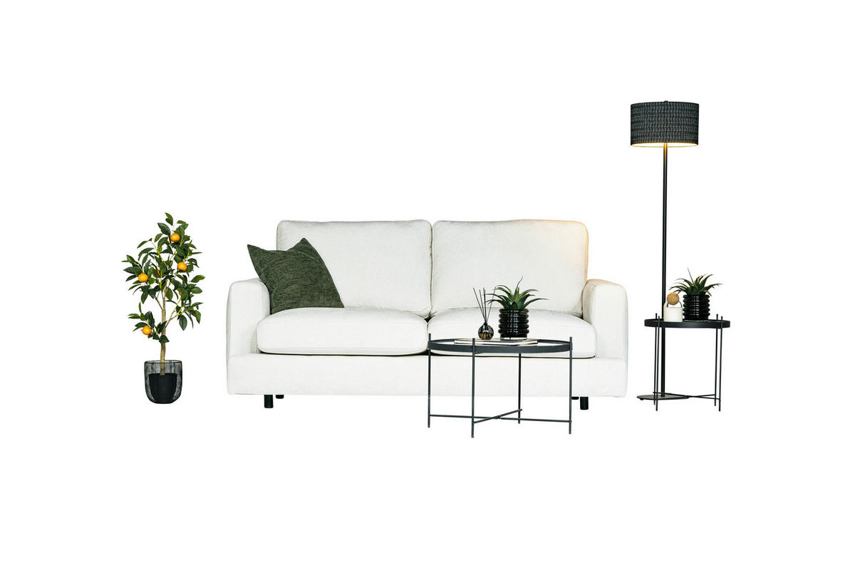 2,5-SITS SOFFA i vit, beige  - vit/beige, Klassisk, trä/textil (186/87/105cm) - Best Price