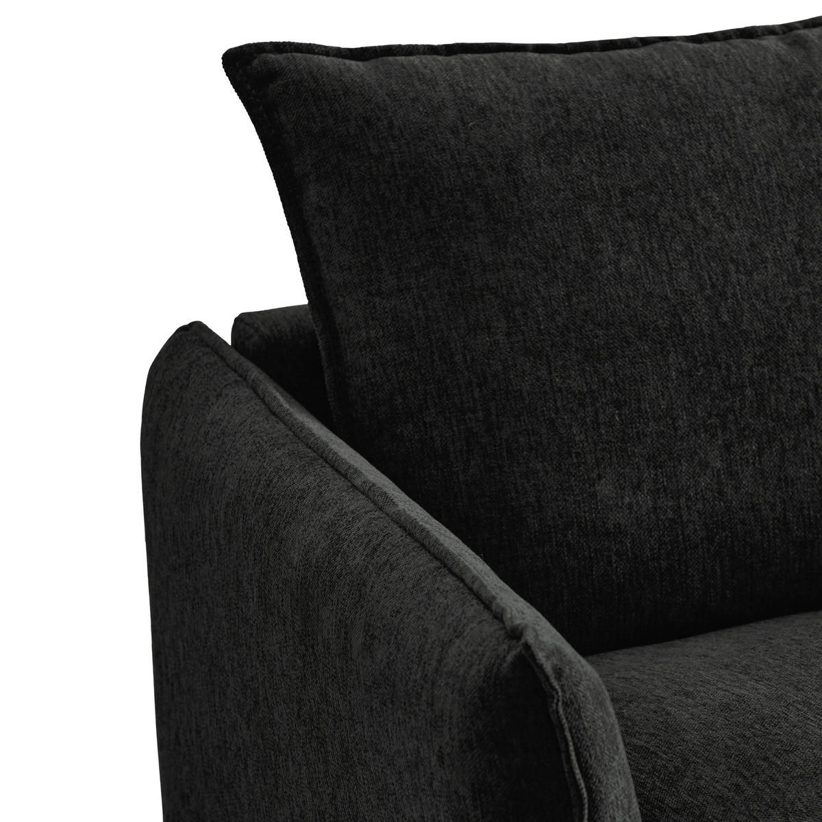 SESSEL Webstoff Schwarz    - Schwarz, Design, Textil/Metall (96/84/100cm) - Livetastic