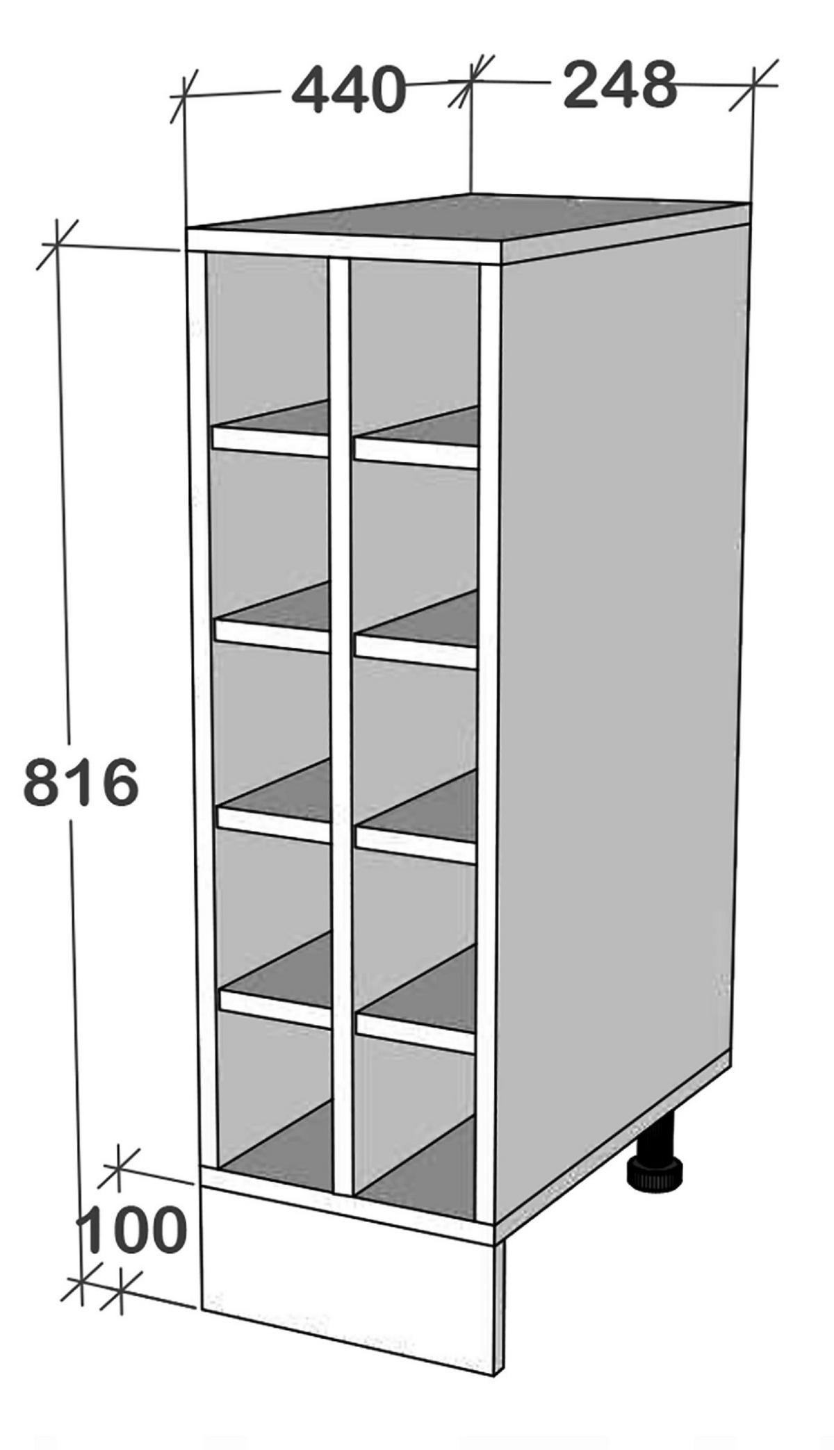 KÜCHENUNTERSCHRANK 25/82/44 cm  in Weiss  - Weiss, Design, Holzwerkstoff (25/82/44cm) - MID.YOU