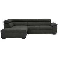 ECKSOFA in Lederlook Anthrazit  - Anthrazit/Schwarz, Design, Kunststoff/Textil (230/263cm) - Hom`in