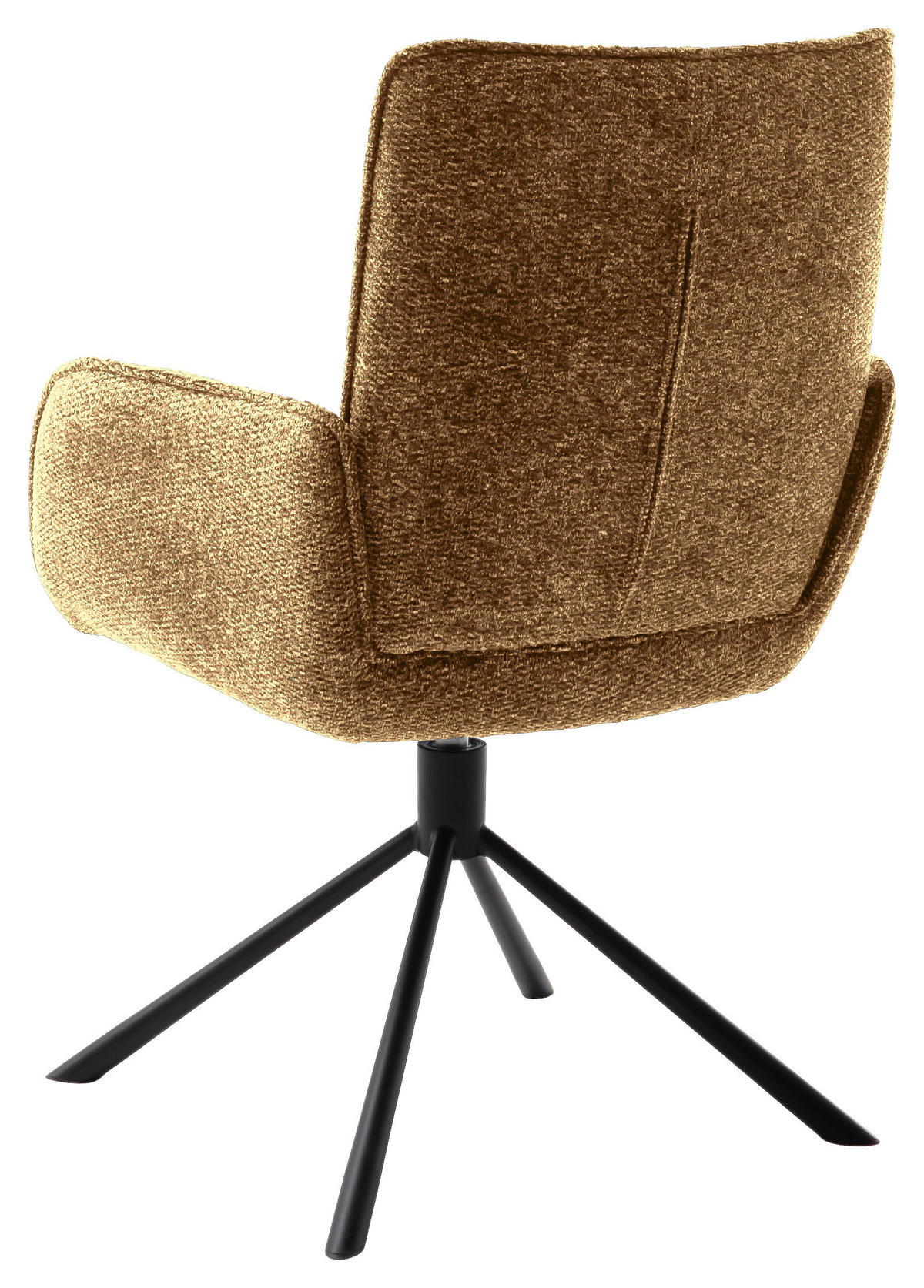 ARMLEHNSTUHL  Sitzfläche 360° drehbar, automatische Rückholfunktion Webstoff  Schwarz, Currygelb  - Currygelb/Schwarz, Design, Textil/Metall (62/92/65cm) - Novel