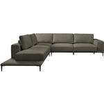 ECKSOFA  in Leinwand Dunkelbraun  271/318 cm  - Dunkelbraun/Schwarz, Design, Textil/Metall (271/318cm) - Belluti