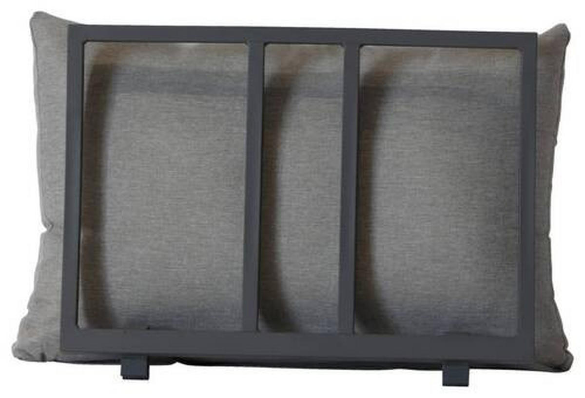 RÜCKENLEHNE 60,71/45,48/7,7 cm  Aluminium  - Anthrazit/Hellgrau, Design, Textil/Metall (60,71/45,48/7,7cm) - Amatio