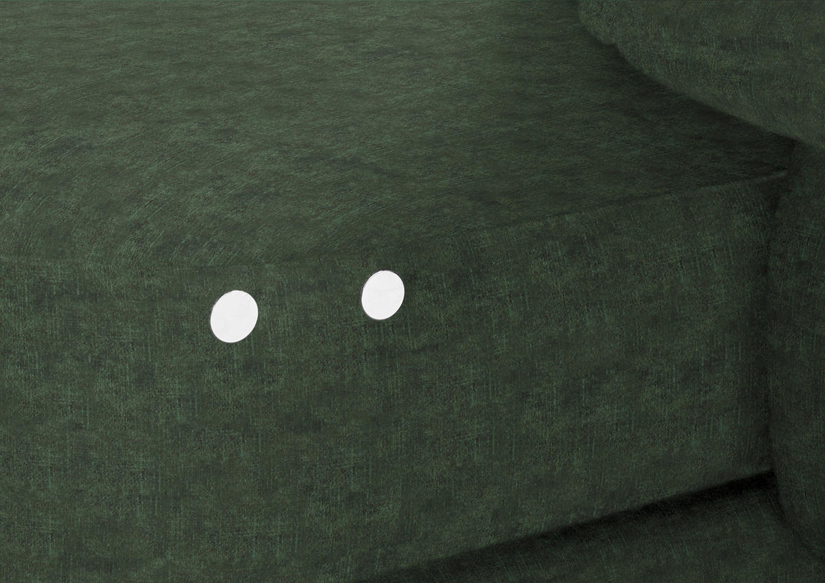 ECKSOFA in Velours Olivgrün  - Schwarz/Olivgrün, Design, Textil/Metall (310/180cm) - Dieter Knoll