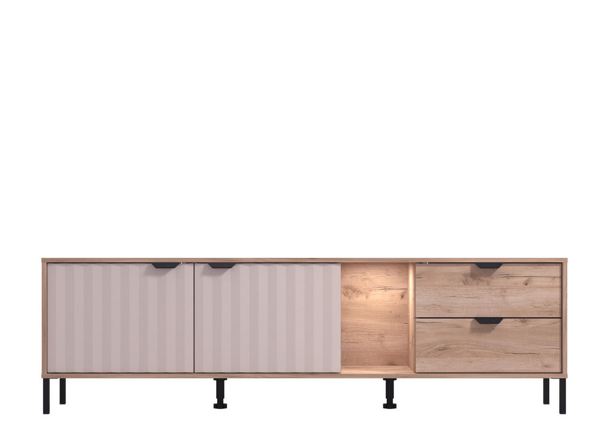 TV-ELEM 183/54/40 cm  - szürke tölgy/kasmír, Basics, faalapú anyag (183/54/40cm) - Hom`in