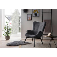 SESSEL in Struktur Dunkelgrau  - Dunkelgrau/Schwarz, MODERN, Textil/Metall (80/92/99cm) - Livetastic