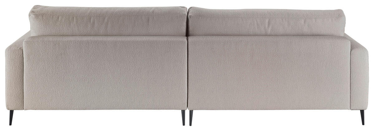 ECKSOFA Hellgrau Flachgewebe  - Hellgrau/Schwarz, Design, Textil/Metall (190/272cm) - Pure Home Lifestyle