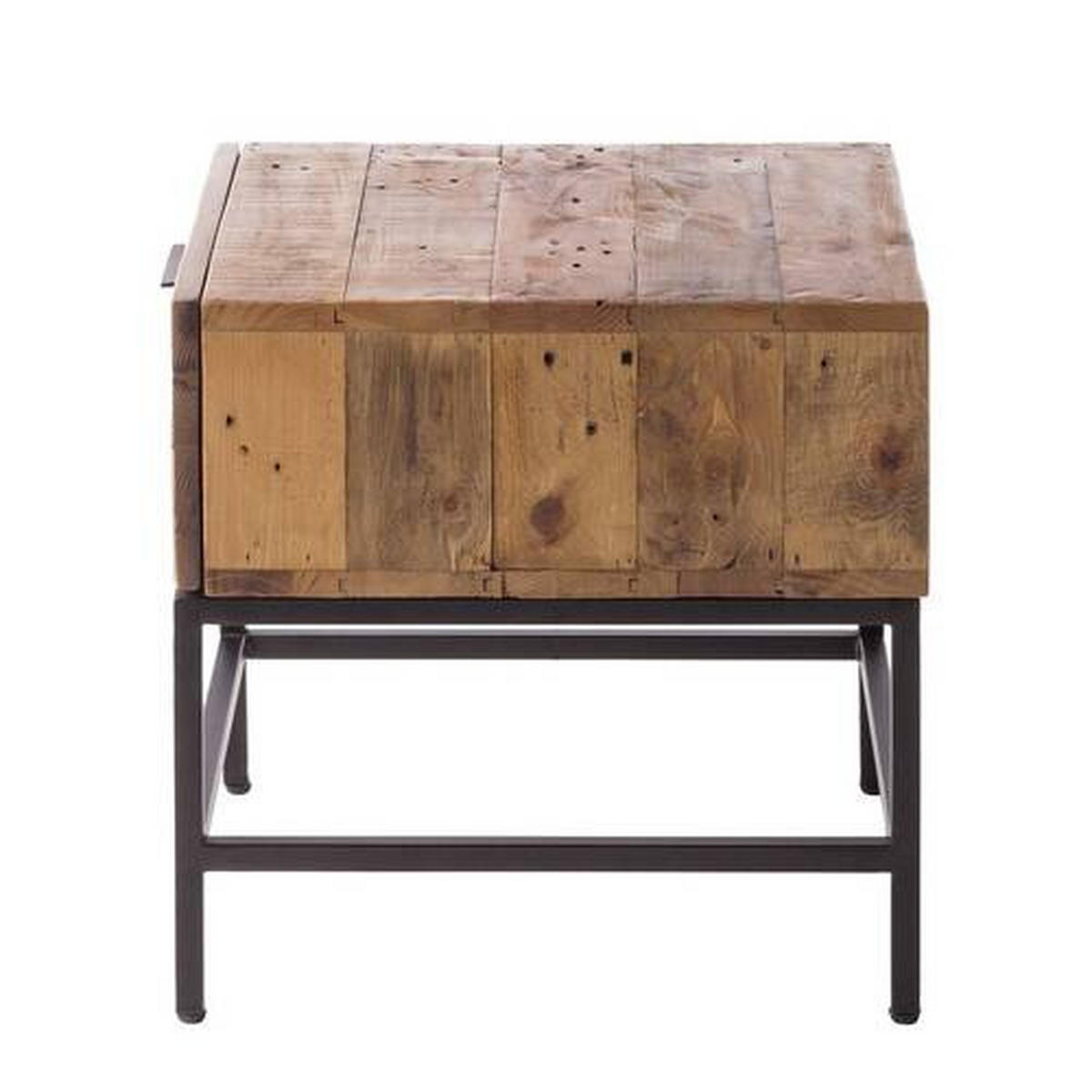 ODKLÁDACÍ STOLEK, borovice, barvy borovice - barvy borovice/černá, Moderní, kov/dřevo (50/50/50cm) - home24